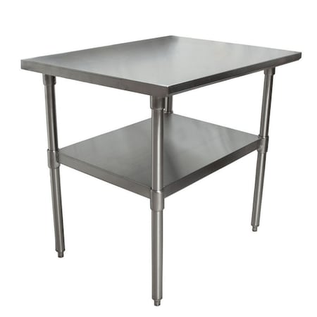 Bk Resources Work Table 16/304 Stainless Steel With Stainless Steel Shelf 36"Wx24"D CVT-3624
